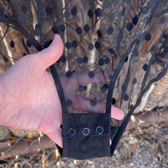 Sheer Polka Dot Bodysuit - Picture 4 of 8